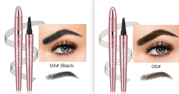 Waterproof Four-Fork Liquid Eyebrow Pencil | Long-Lasting Natural Brow Filler