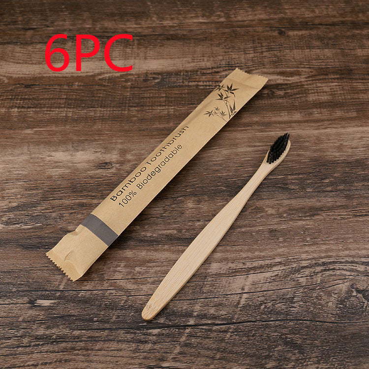 Natural Bamboo Toothbrush Set | Eco-Friendly Soft Charcoal Bristles