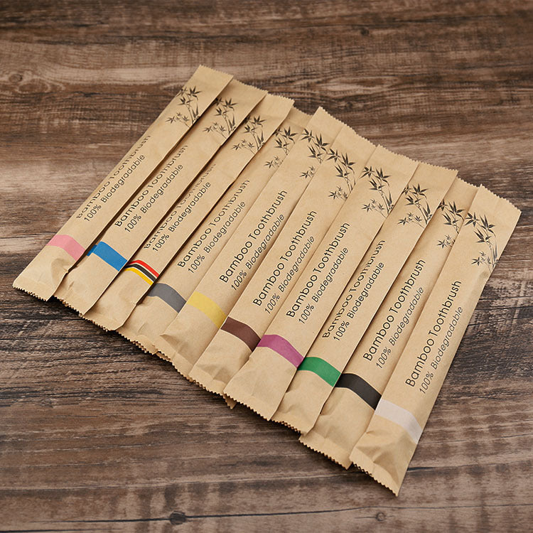 Natural Bamboo Toothbrush Set | Eco-Friendly Soft Charcoal Bristles