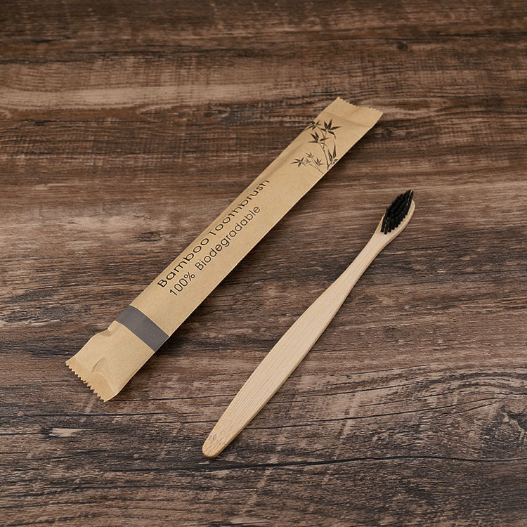 Natural Bamboo Toothbrush Set | Eco-Friendly Soft Charcoal Bristles