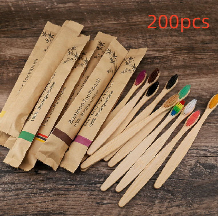 Natural Bamboo Toothbrush Set | Eco-Friendly Soft Charcoal Bristles