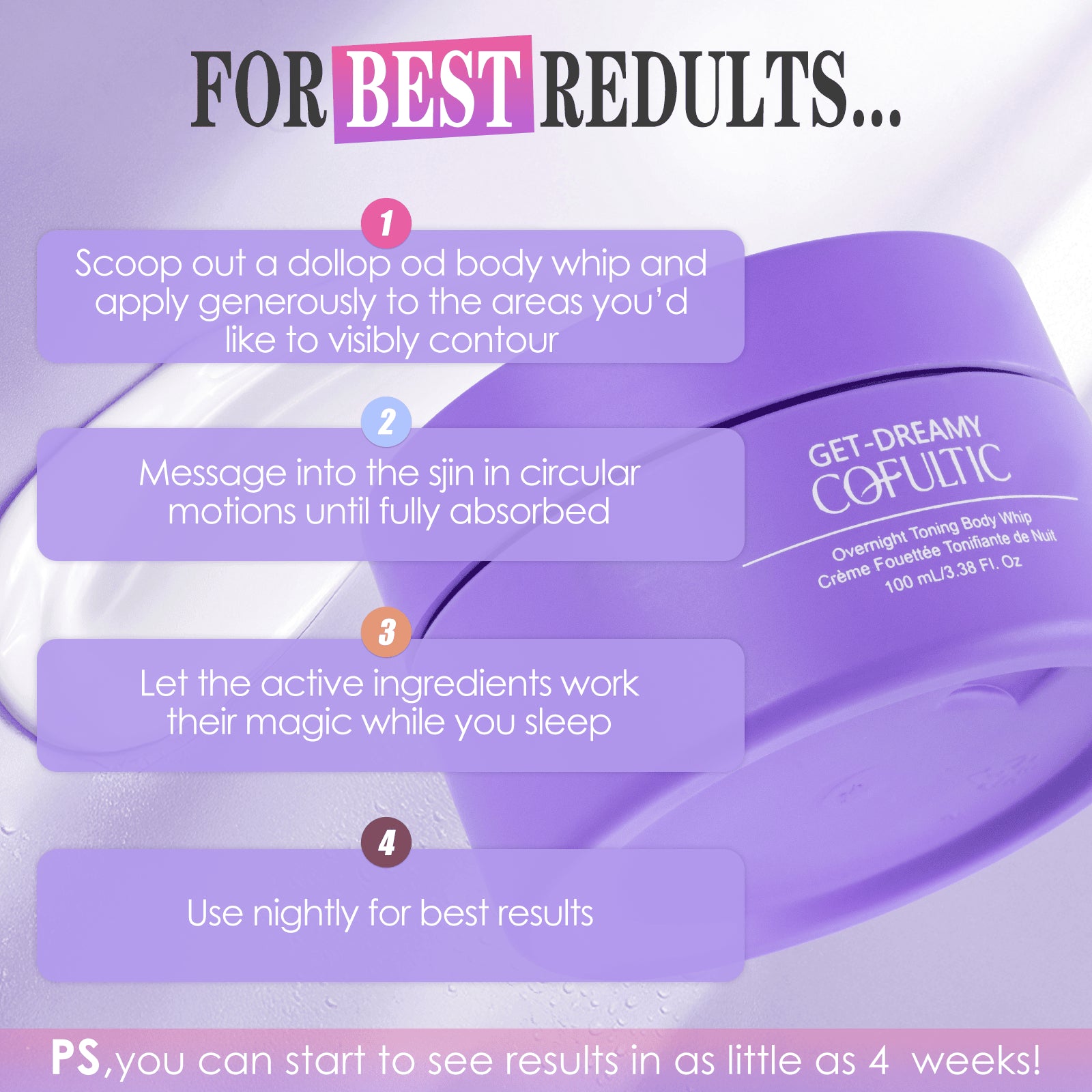 Cofultic Night Sleep Tightening Cream | Overnight Firming & Anti-Wrinkle Body Cream