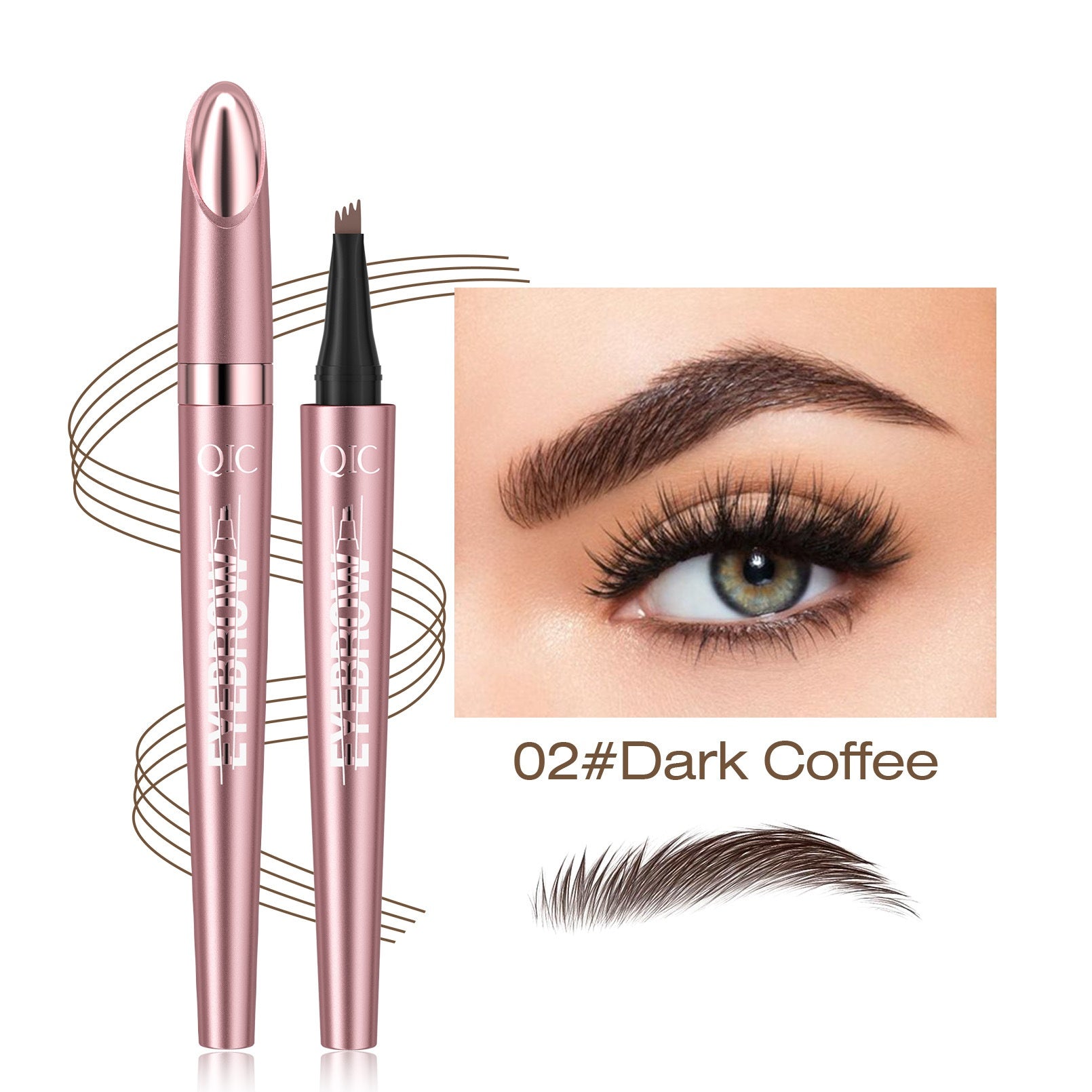 Waterproof Four-Fork Liquid Eyebrow Pencil | Long-Lasting Natural Brow Filler