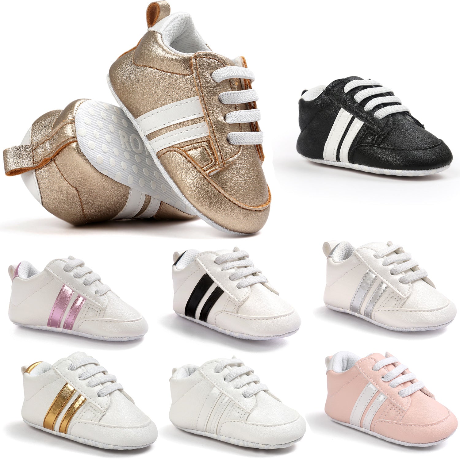 Baby & Toddler Moccasin Shoes – Soft PU Leather Non-Slip First Walkers (19 Styles, 3 Sizes)