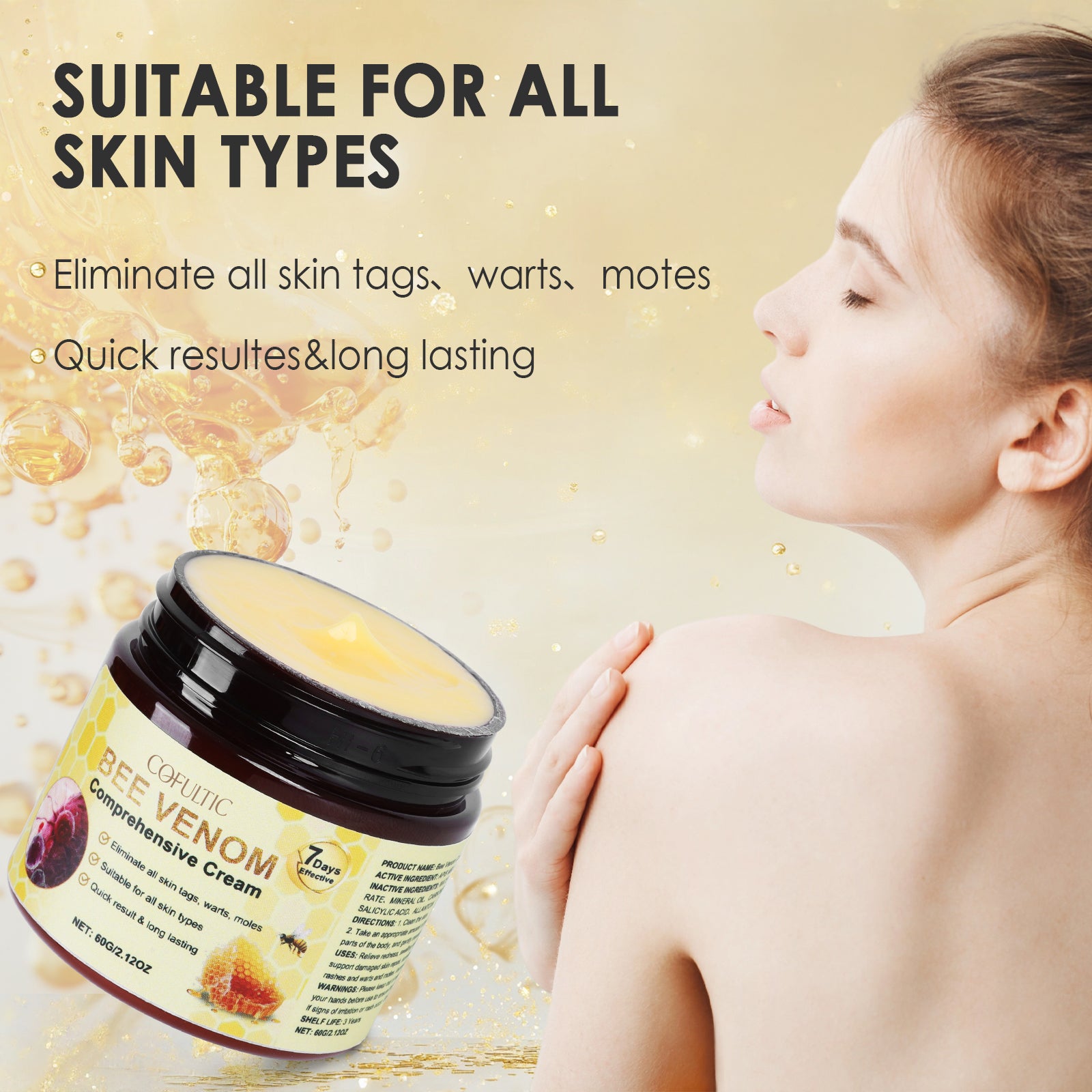 Cofutic Bee Venom Skin Care Cream | Hydrating Anti-Ageing Body Cream 60g