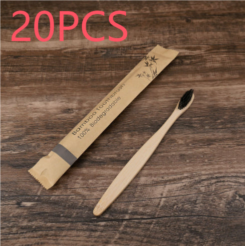 Natural Bamboo Toothbrush Set | Eco-Friendly Soft Charcoal Bristles