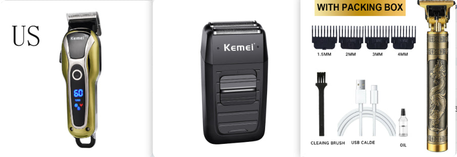 KEMEI Professional Rechargeable Hair Clipper & Beard Trimmer