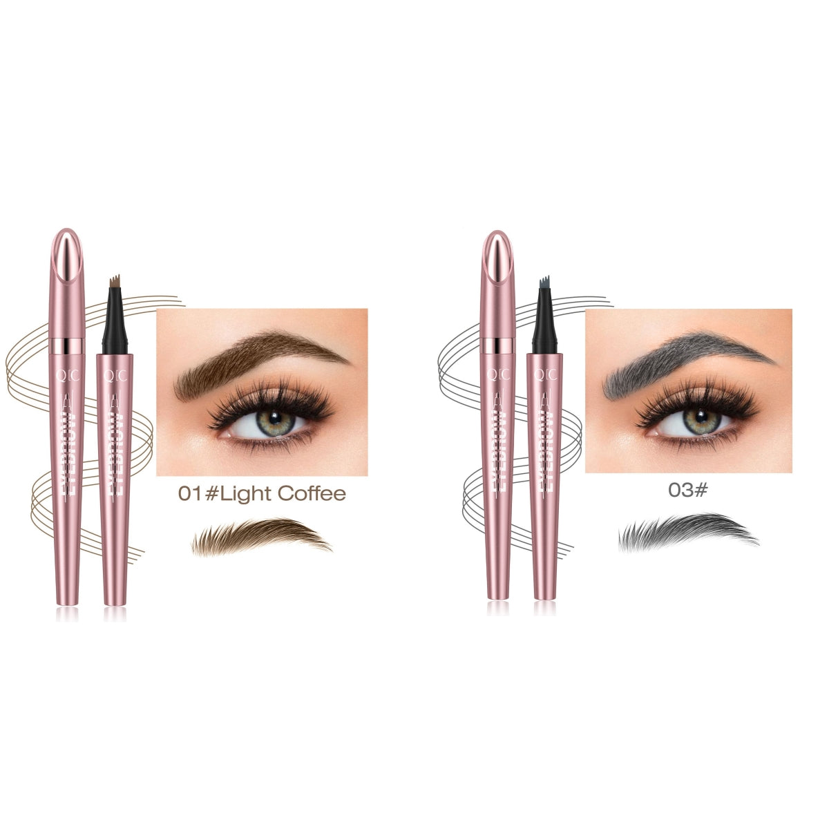 Waterproof Four-Fork Liquid Eyebrow Pencil | Long-Lasting Natural Brow Filler