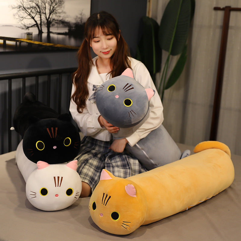 Cartoon Cat Plush Toy – Stuffed Animal Pillow Cushion (4 Colors, 5 Sizes)