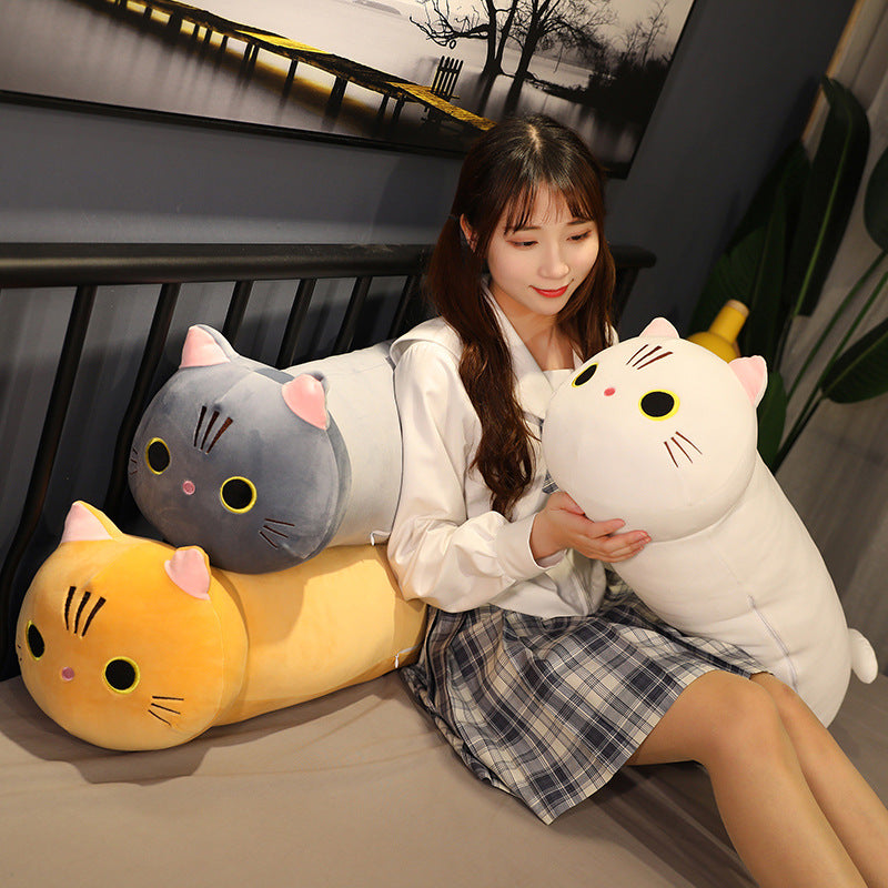 Cartoon Cat Plush Toy – Stuffed Animal Pillow Cushion (4 Colors, 5 Sizes)