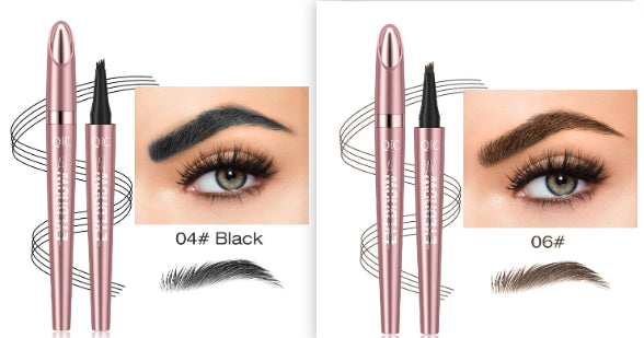 Waterproof Four-Fork Liquid Eyebrow Pencil | Long-Lasting Natural Brow Filler
