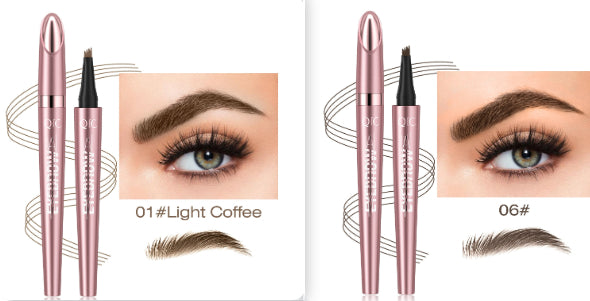 Waterproof Four-Fork Liquid Eyebrow Pencil | Long-Lasting Natural Brow Filler