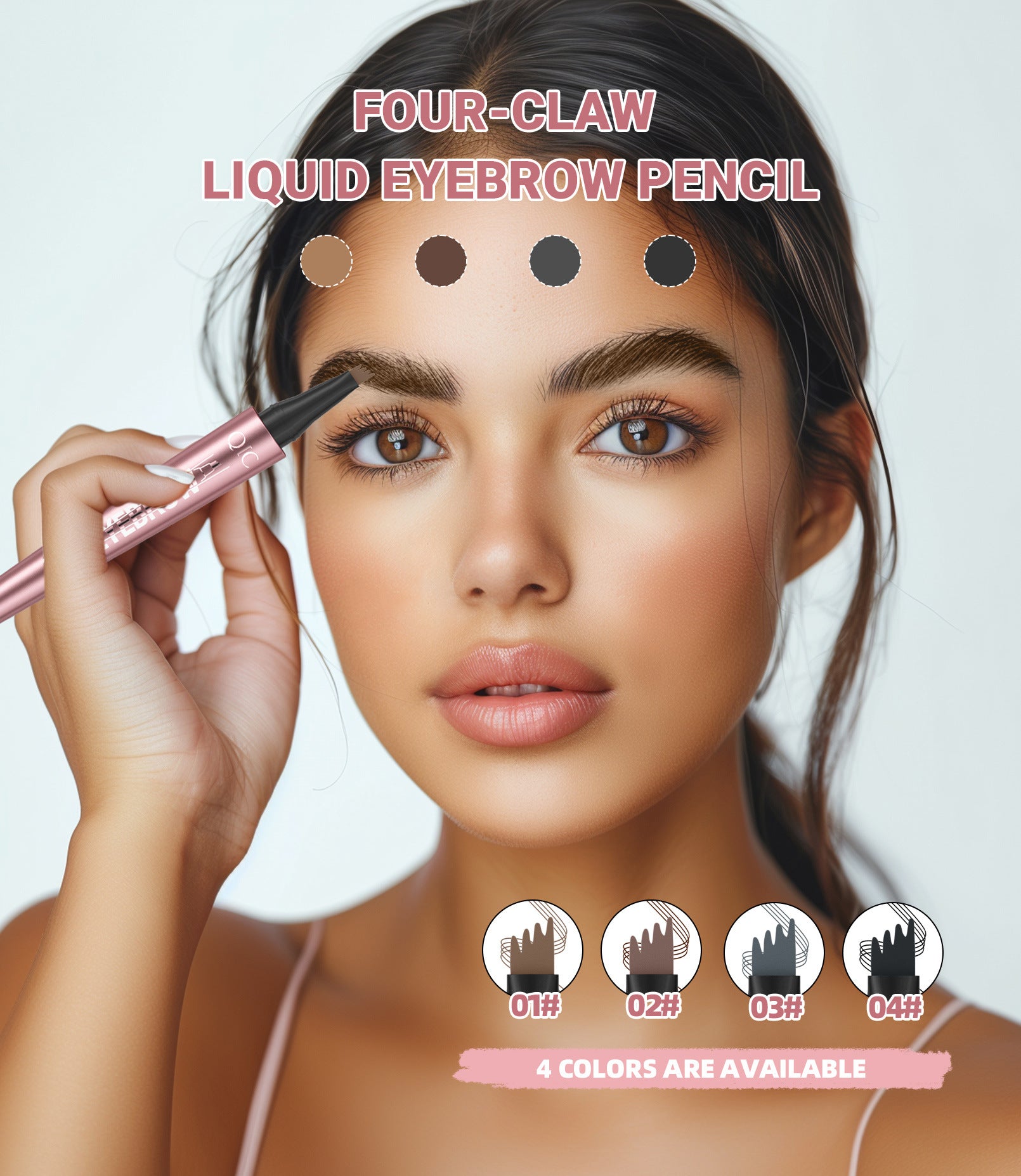 Waterproof Four-Fork Liquid Eyebrow Pencil | Long-Lasting Natural Brow Filler