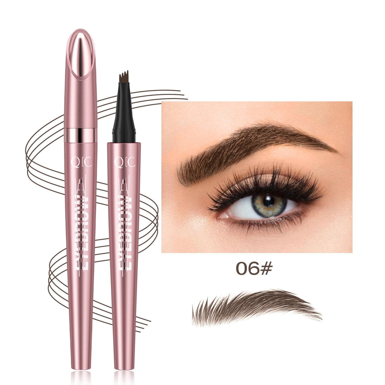 Waterproof Four-Fork Liquid Eyebrow Pencil | Long-Lasting Natural Brow Filler