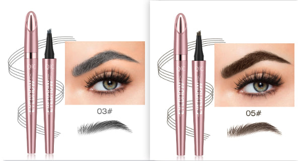 Waterproof Four-Fork Liquid Eyebrow Pencil | Long-Lasting Natural Brow Filler