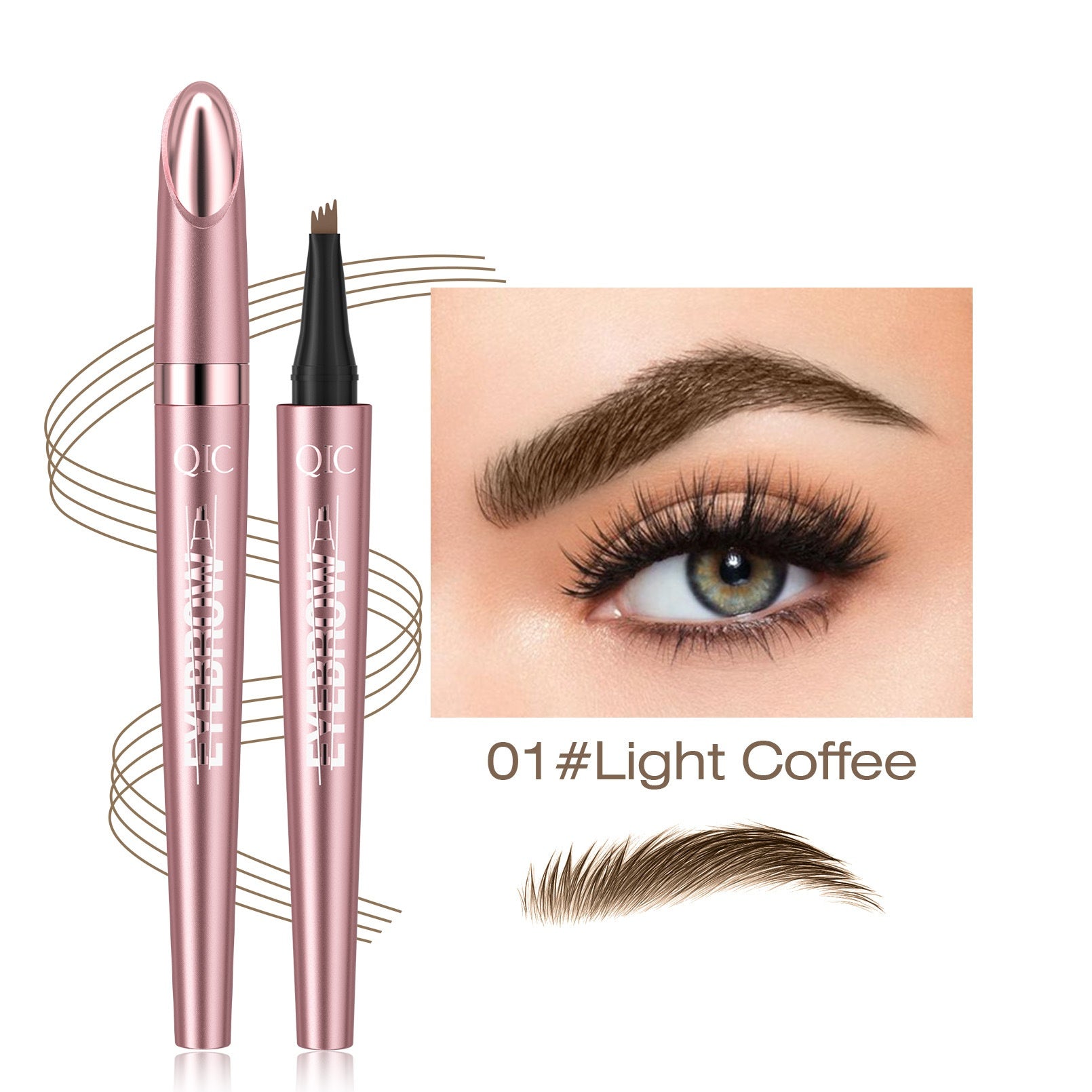 Waterproof Four-Fork Liquid Eyebrow Pencil | Long-Lasting Natural Brow Filler