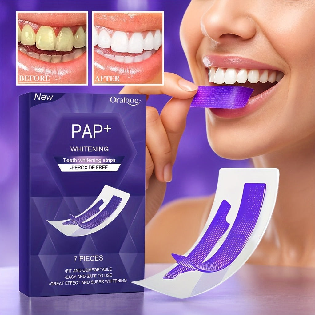 Purple Whitening Teeth Strips | Dry-Application No-Mess Teeth Whitener