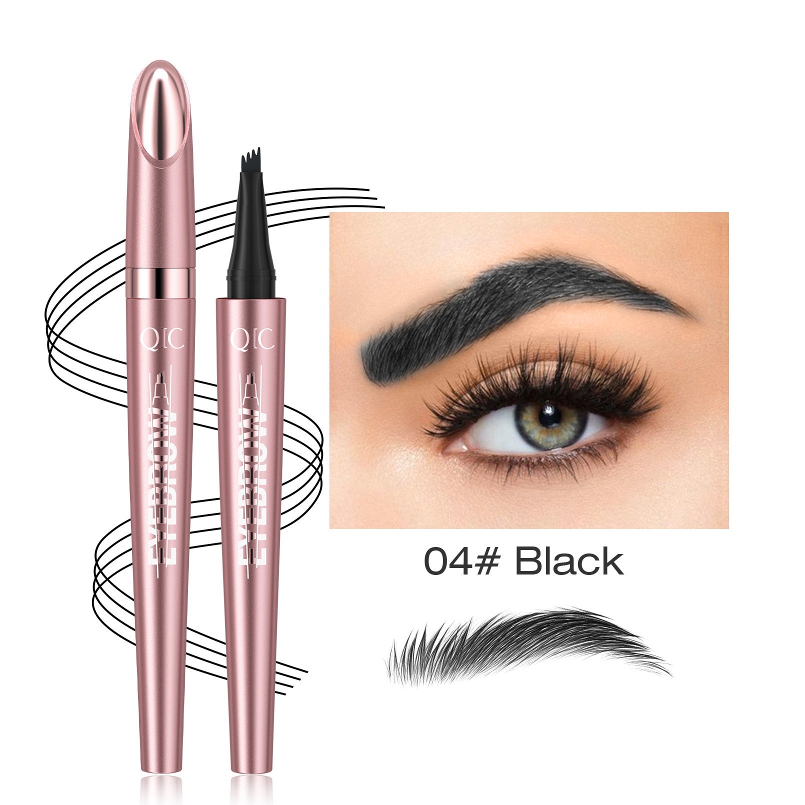 Waterproof Four-Fork Liquid Eyebrow Pencil | Long-Lasting Natural Brow Filler