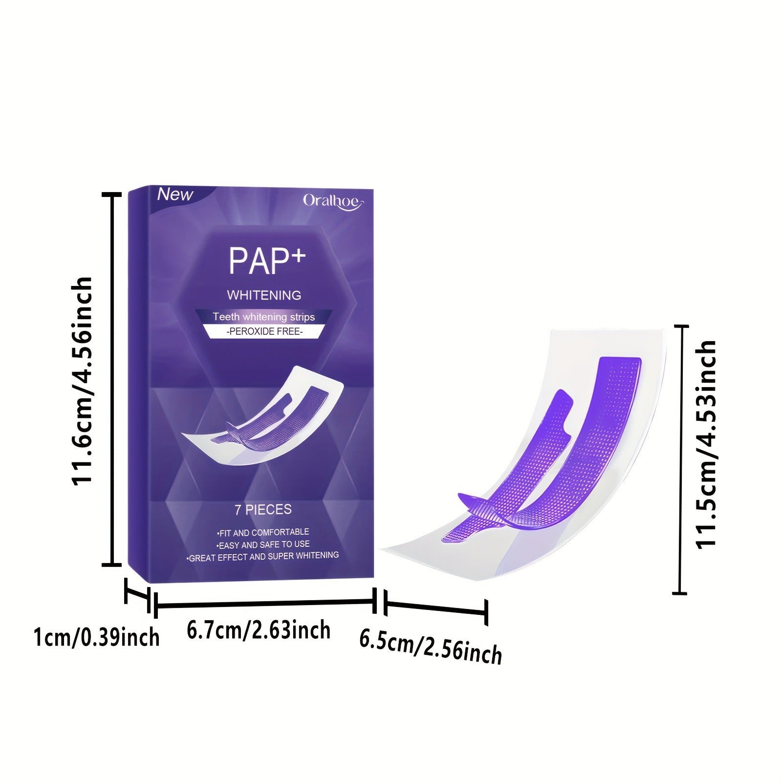 Purple Whitening Teeth Strips | Dry-Application No-Mess Teeth Whitener