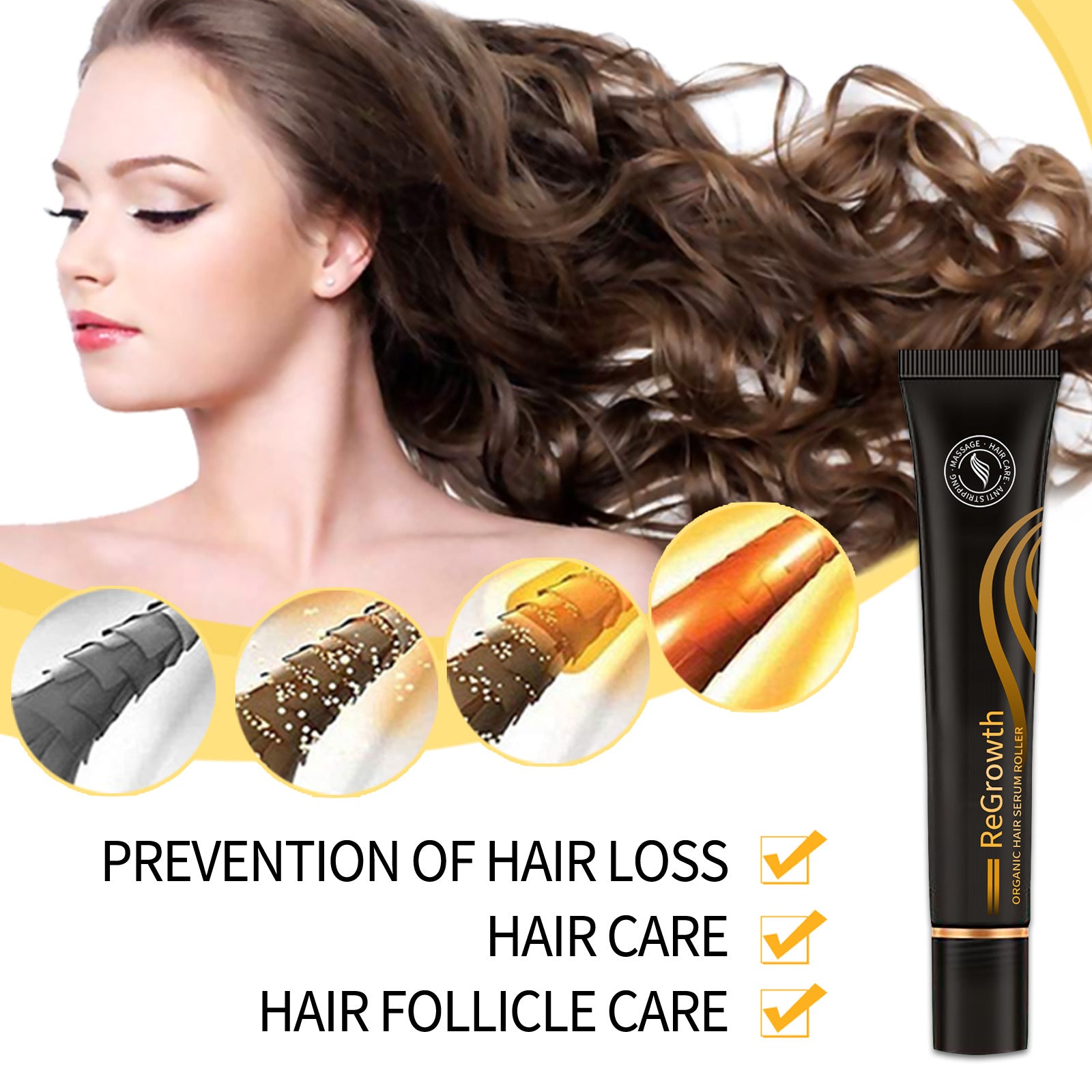 Organic Hair Serum Roller Set | Anti Hair Loss Scalp Nourishing Treatment