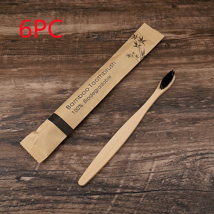 Natural Bamboo Toothbrush Set | Eco-Friendly Soft Charcoal Bristles